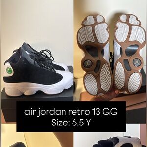 Jordan Retro 13 Kids Sneakers - Black and White